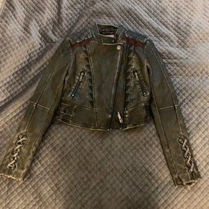 Circus by Sam Edelman Embroidered Leather Jacket
